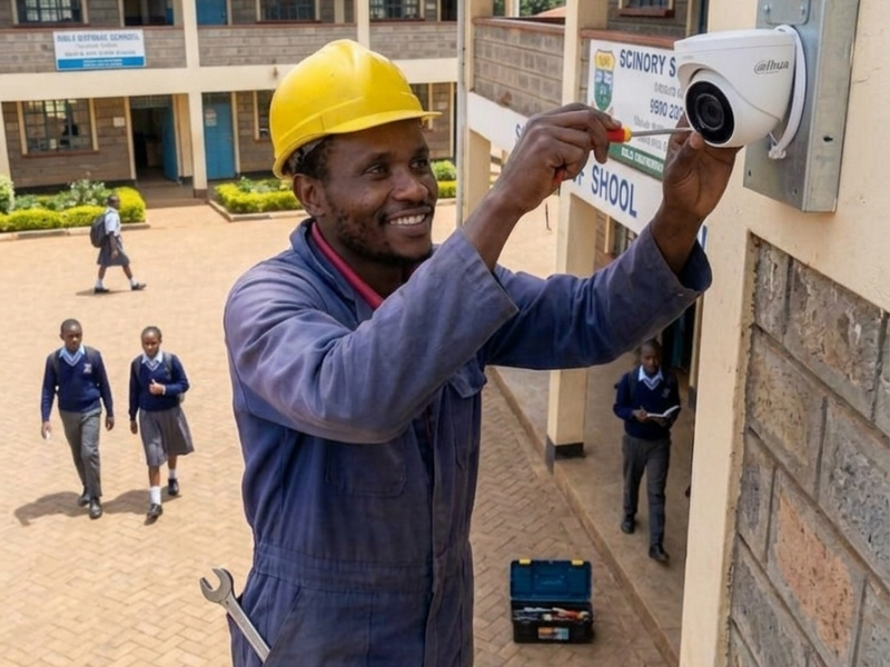 Dahua 4MP IP Dome + Bullet CCTV installation Thika, Kiambu school